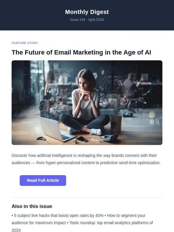 Preview of Monthly Newsletter